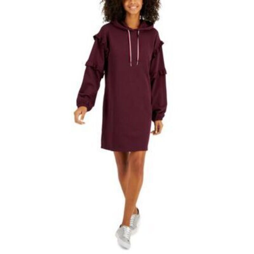 Tommy Hilfiger Women's Purple Ruffle Sleeve Sweatshirt Dress 2XL NWT
